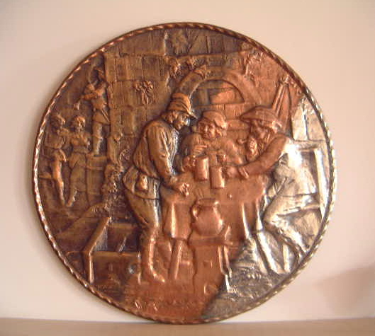 Large Copper-clean-silver plaque
